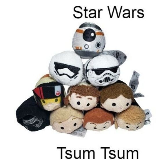 Star Wars Tsum Tsum Plush Figures Stuffed 10 Piece Character Bundle Set NEW - Picture 1 of 10